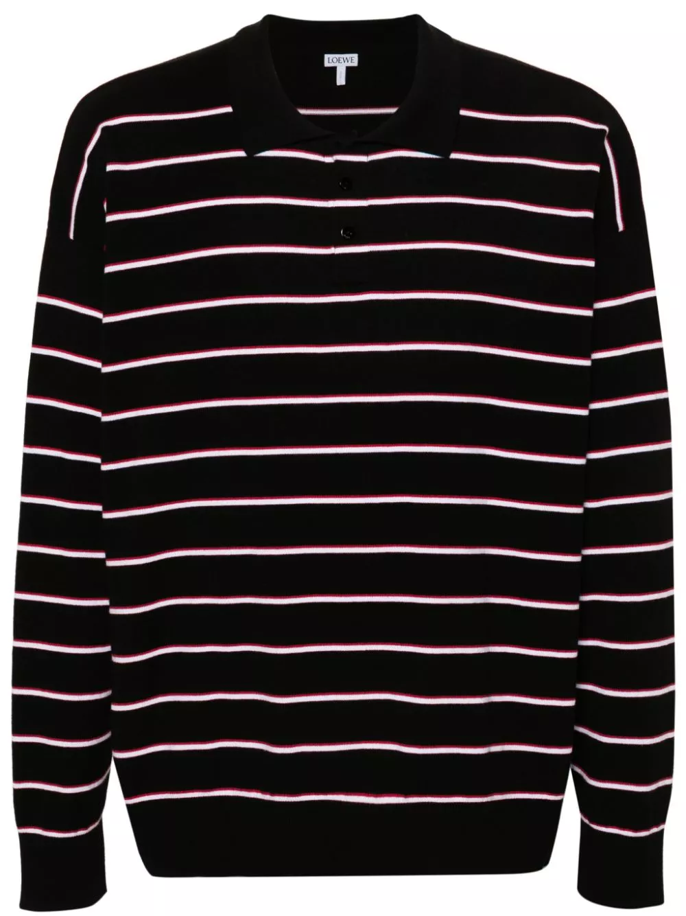 Cheap LOEWE striped cotton polo jumper Men 0122