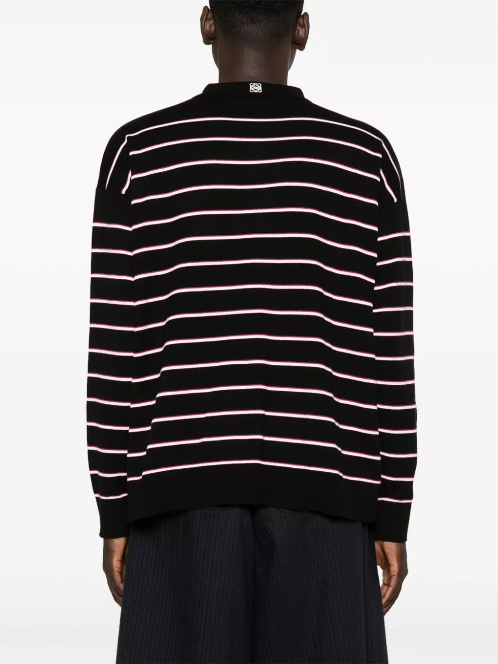 Cheap LOEWE striped cotton polo jumper Men 0129