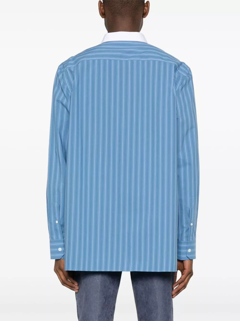 Affordable LOEWE striped contrasting-collar shirt Men 0122