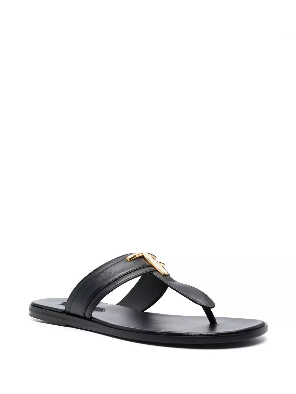 Cheap LOEWE logo-plaque leather flip flops Women 0124