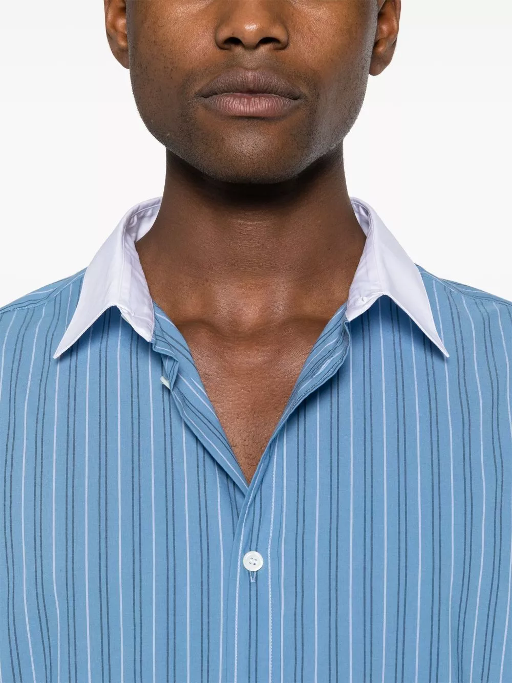 Affordable LOEWE striped contrasting-collar shirt Men 0122