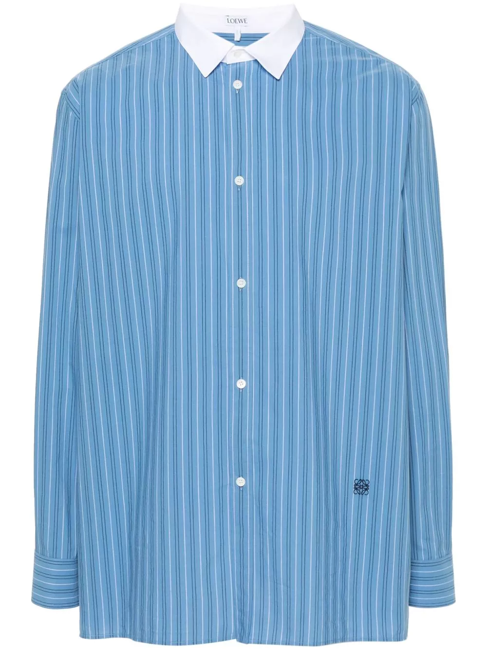 Affordable LOEWE striped contrasting-collar shirt Men 0129