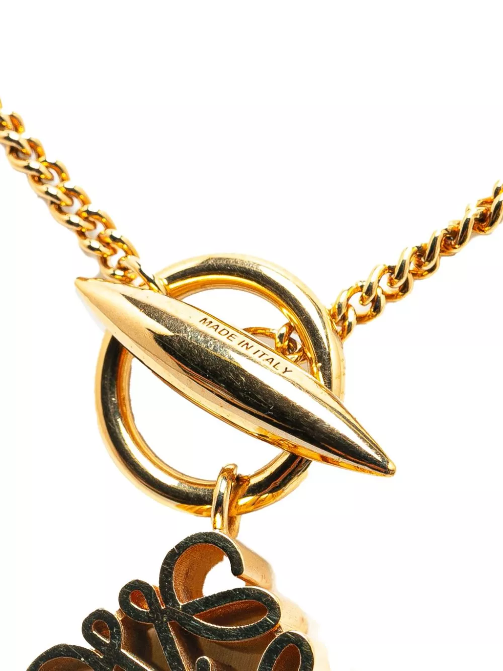 Affordable Loewe 21th Century Gold Plated Anagram Pendant costume necklace Women 0113