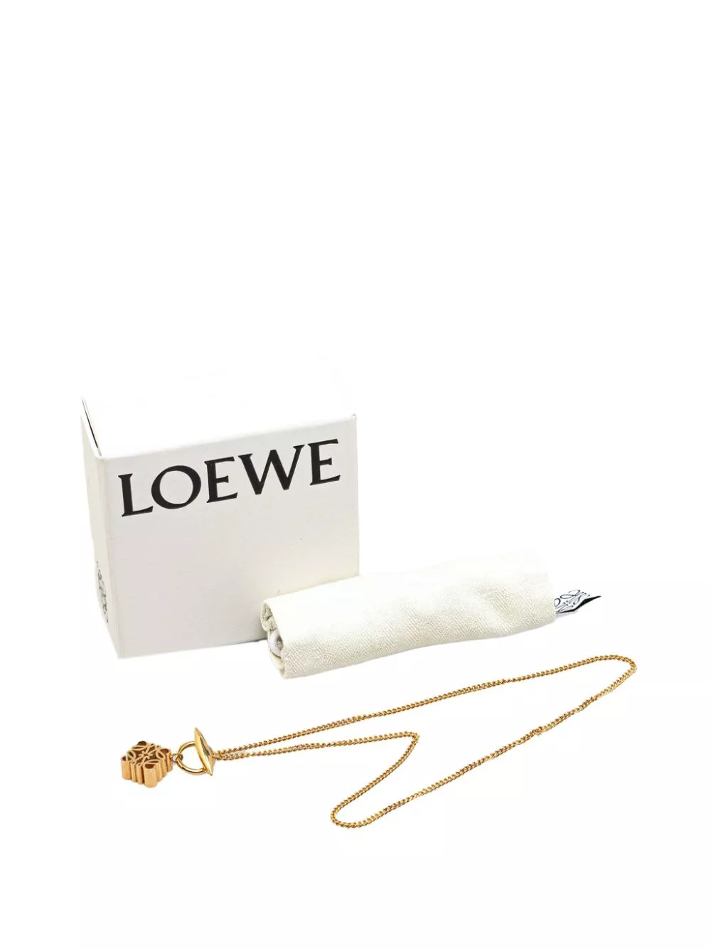 Affordable Loewe 21th Century Gold Plated Anagram Pendant costume necklace Women 0113