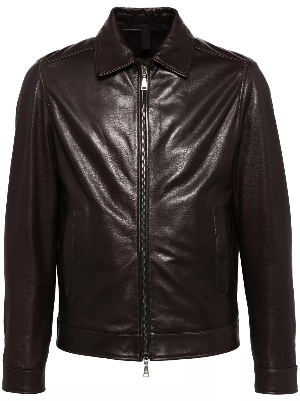 Cheap LOEWE zip-up leather jacket Men 0129