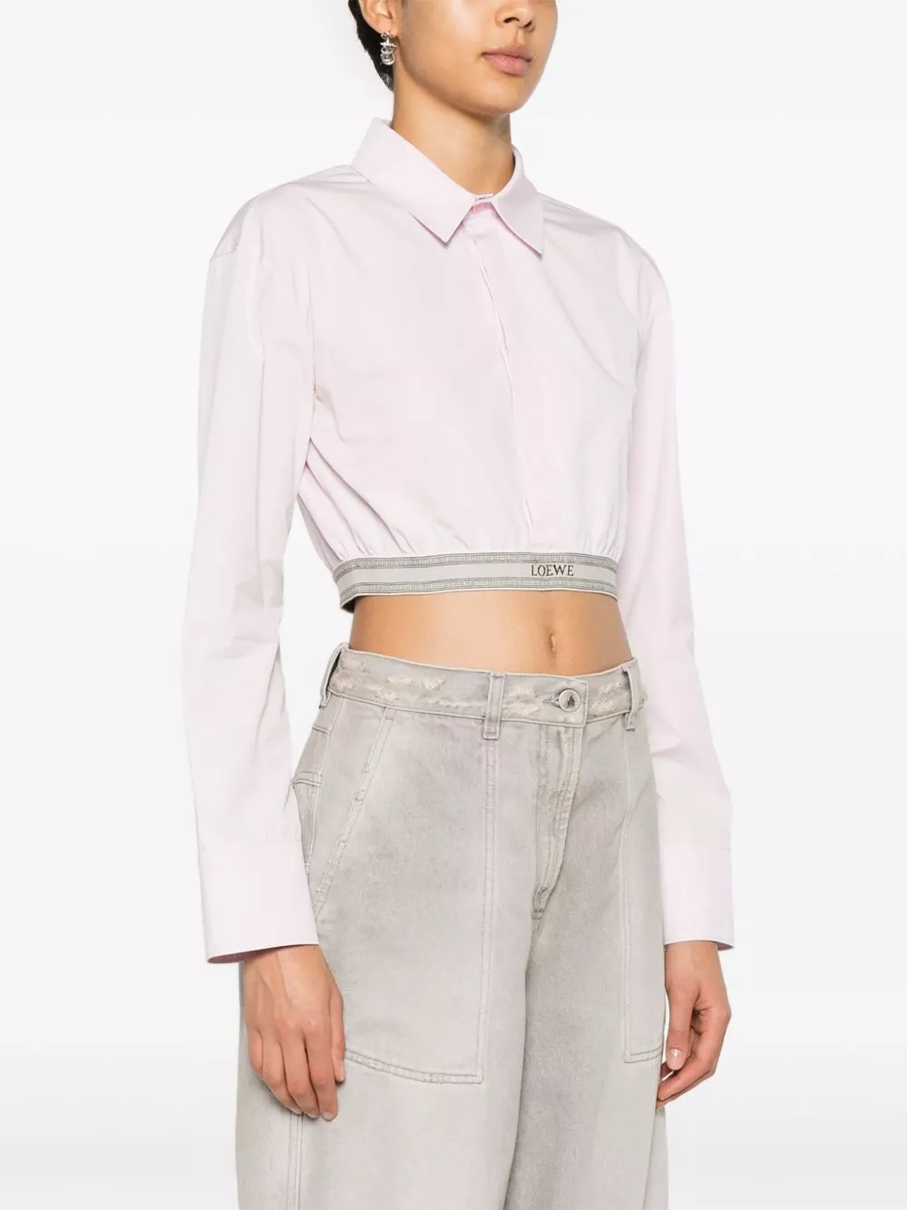 Affordable LOEWE cropped poplin shirt Women 0205