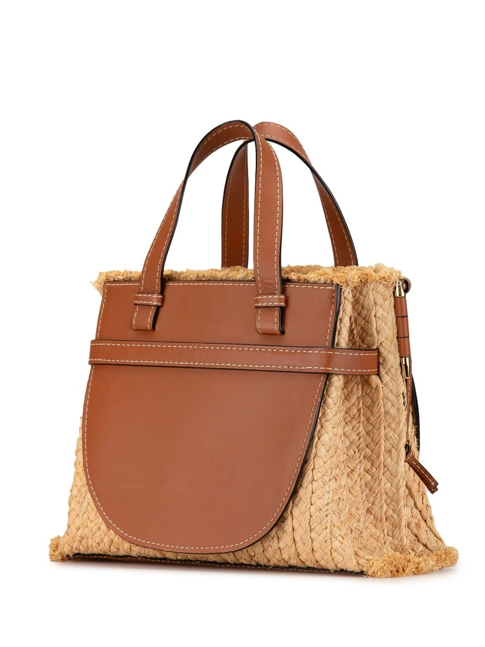 Affordable and satchel Gate Small Women Handle Leather Top Bag Raffia Loewe 2018 0224