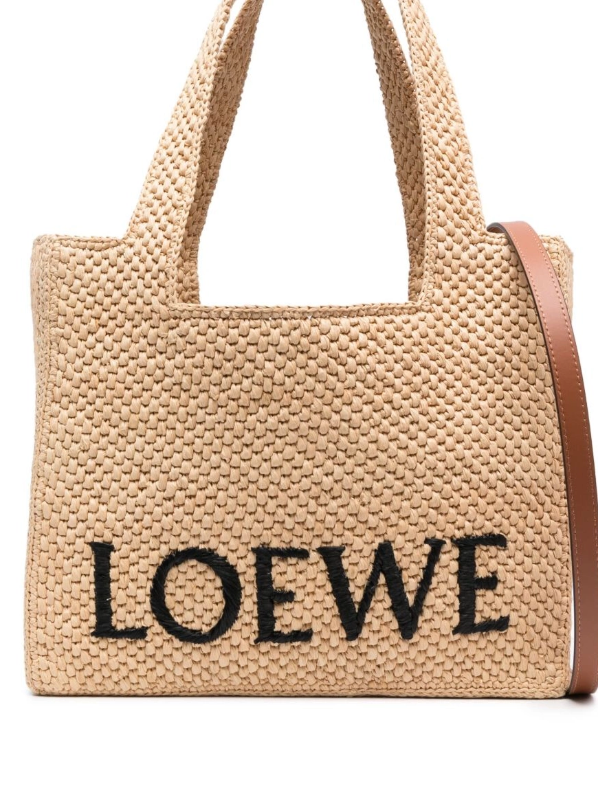 Affordable bag Women embroidered-logo raffia tote LOEWE 0224