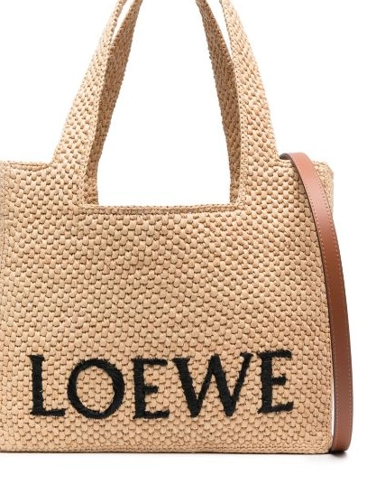 Affordable bag Women embroidered-logo raffia tote LOEWE 0224