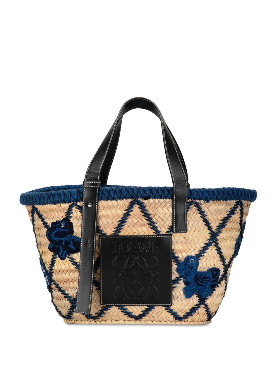 Affordable Basket bag Medium Women Palm 2019 de Leaf Loewe Morgan tote William Embroidered 0223