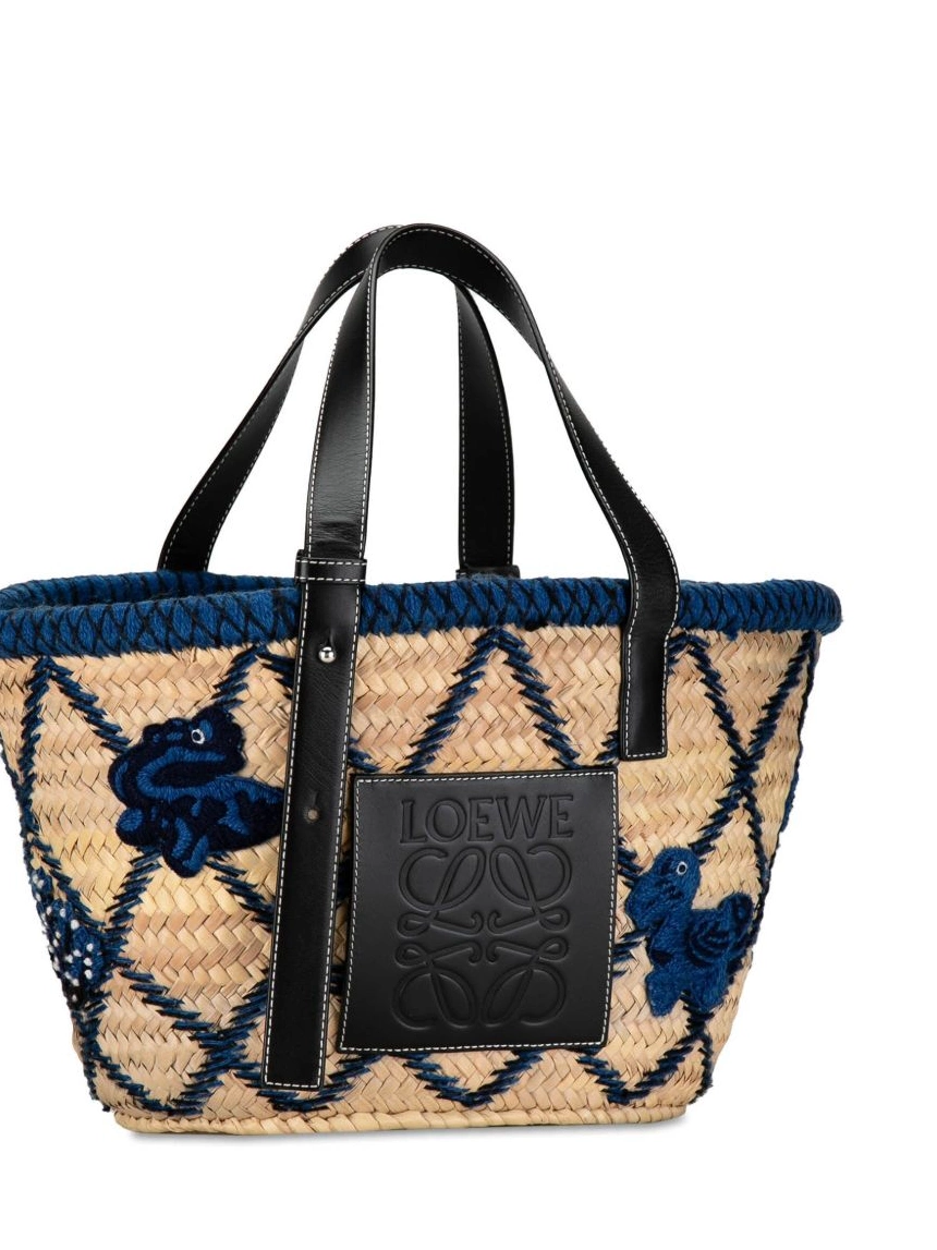 Affordable Basket bag Medium Women Palm 2019 de Leaf Loewe Morgan tote William Embroidered 0223