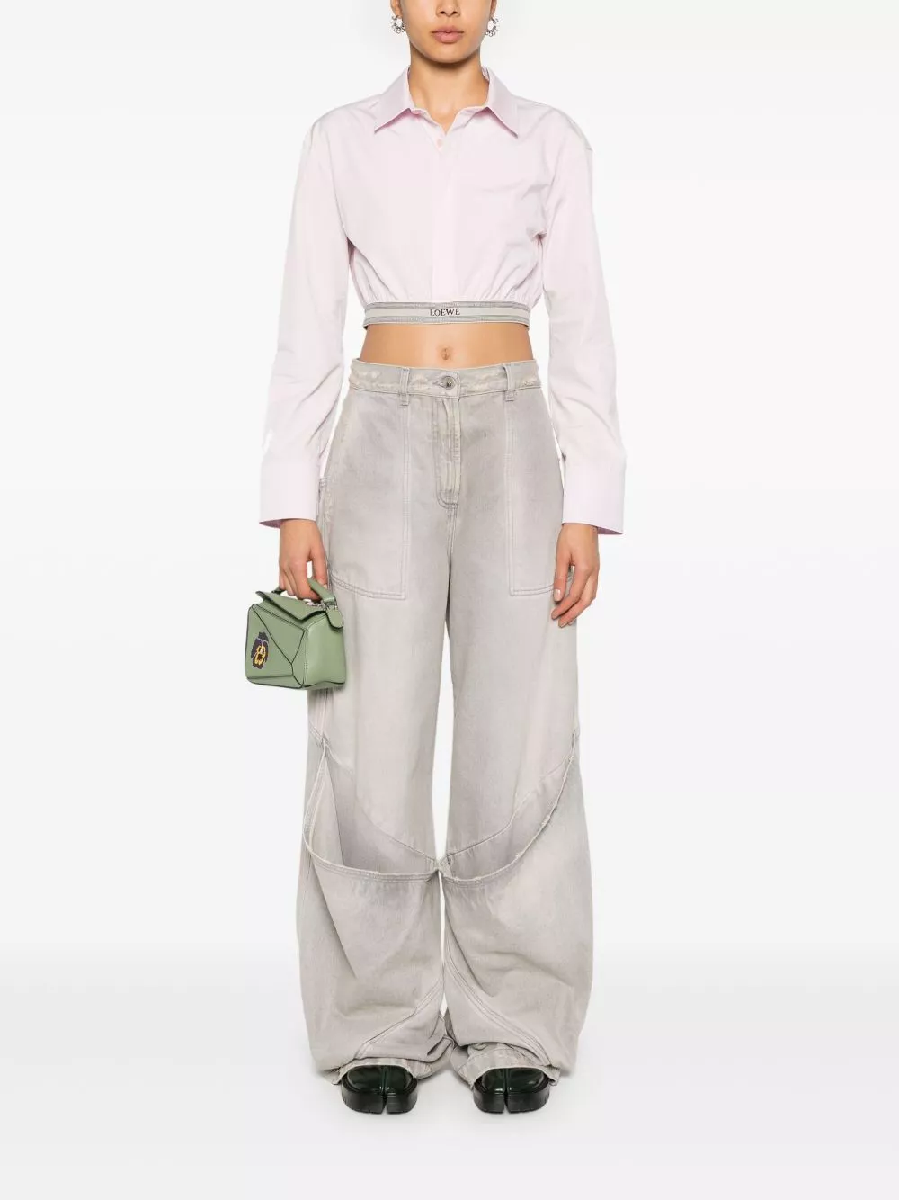 Affordable LOEWE cropped poplin shirt Women 0205