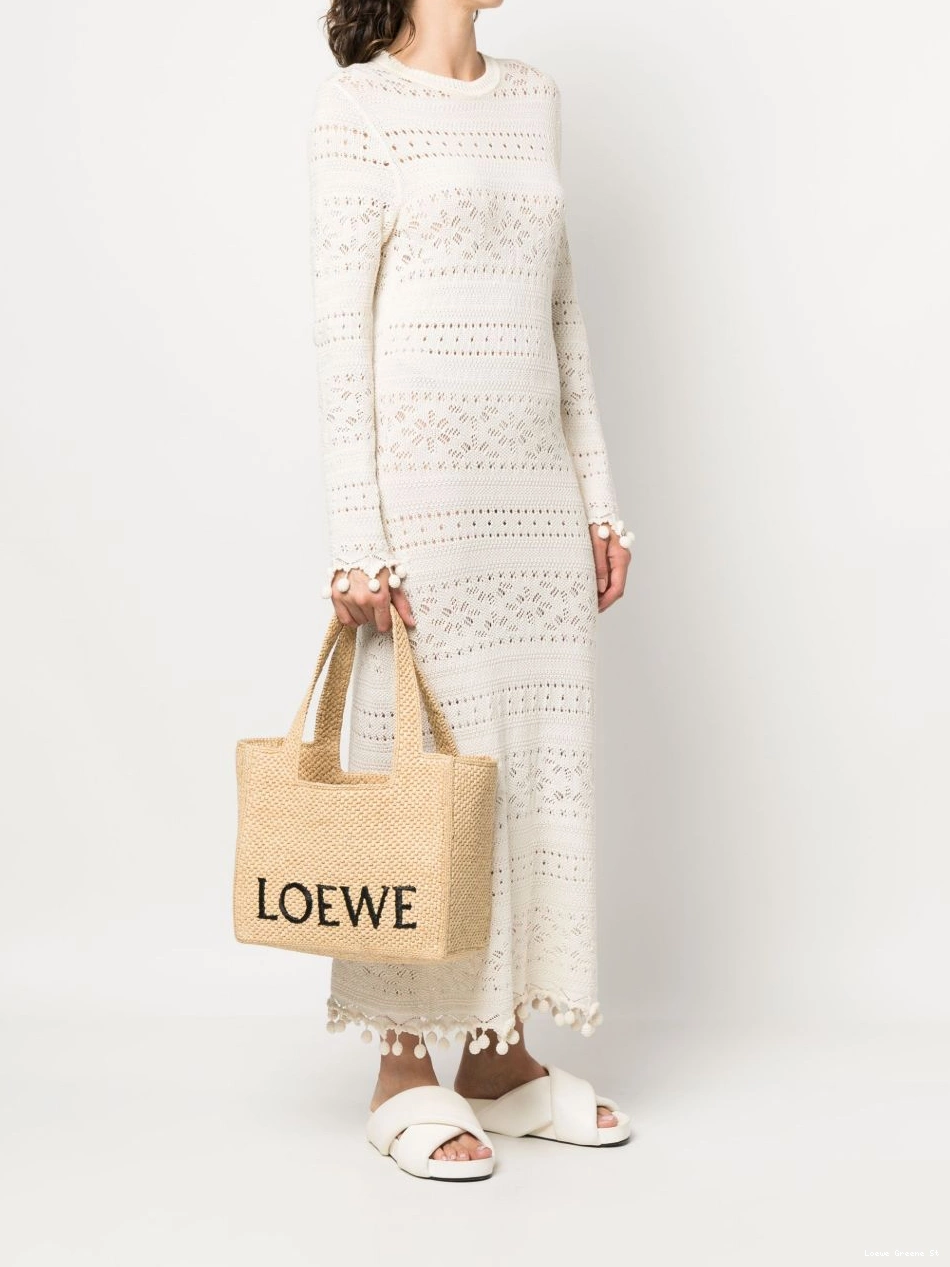 Affordable Women raffia bag tote embroidered-logo LOEWE 0215