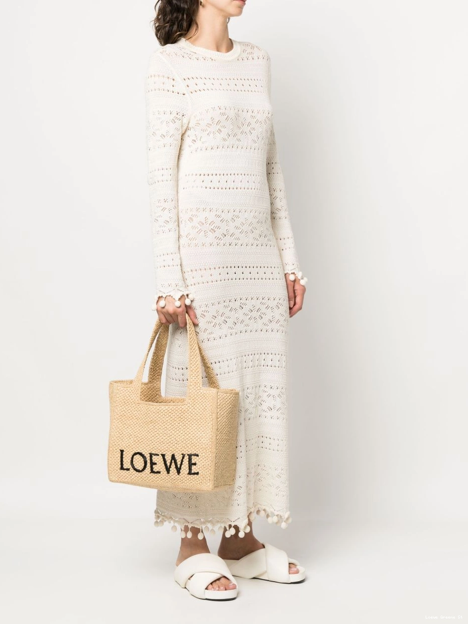 Affordable bag Women embroidered-logo raffia tote LOEWE 0224