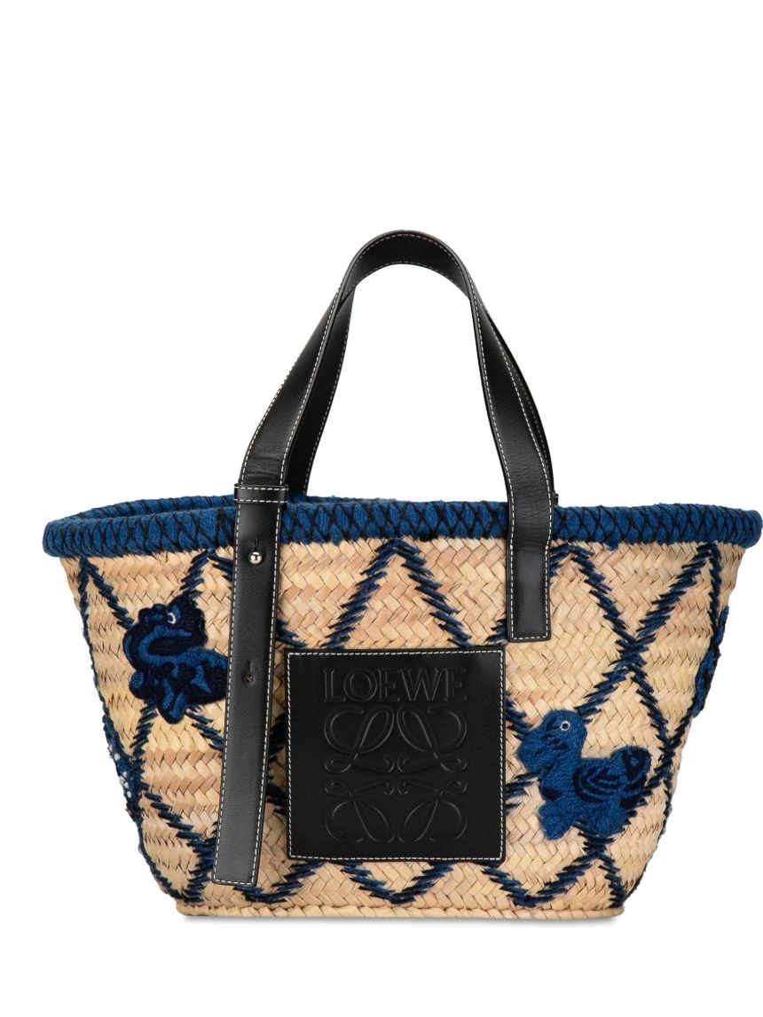 Affordable Embroidered Leaf Loewe Medium William Morgan tote Basket Palm 2019 Women de bag 0221